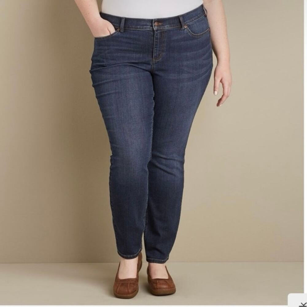 Duluth Trading DuluthFlex Daily Denim Stretch Skinny Jeans Size 14 Short